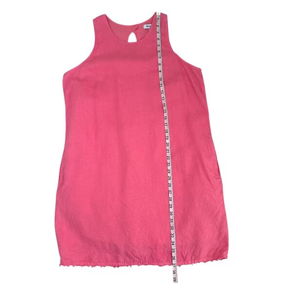 Tommy Bahama Pink Linen Shift Dress Large Sleeveless Pockets Lined Beach Resort - Picture 7 of 11